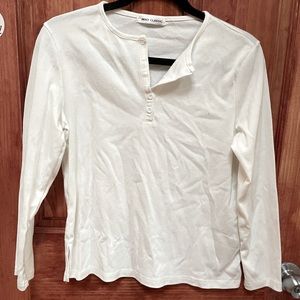 White Henley shirt